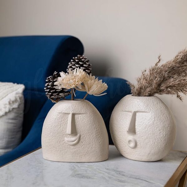 Glimpse Homes Ceramic Flower Vase | Set of 2