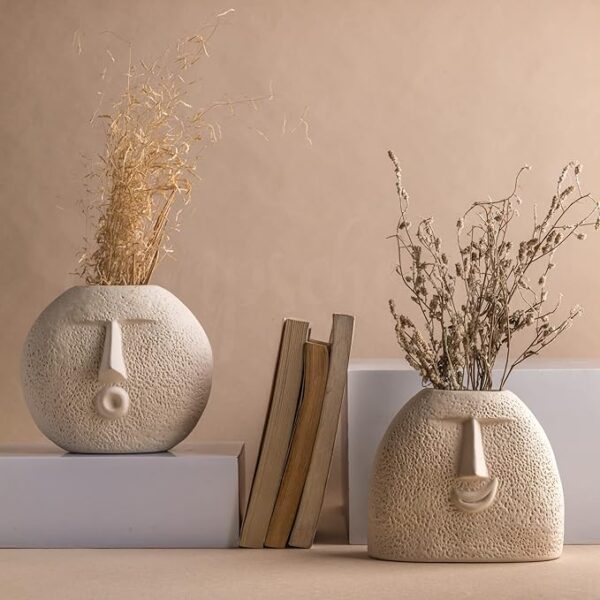 Glimpse Homes Ceramic Flower Vase | Set of 2