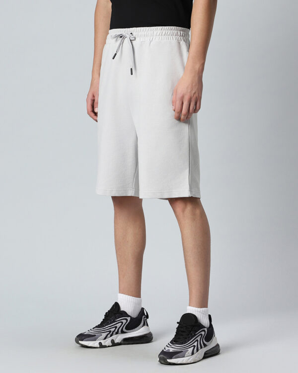 Men's Black Chaos Typography Oversized Shorts