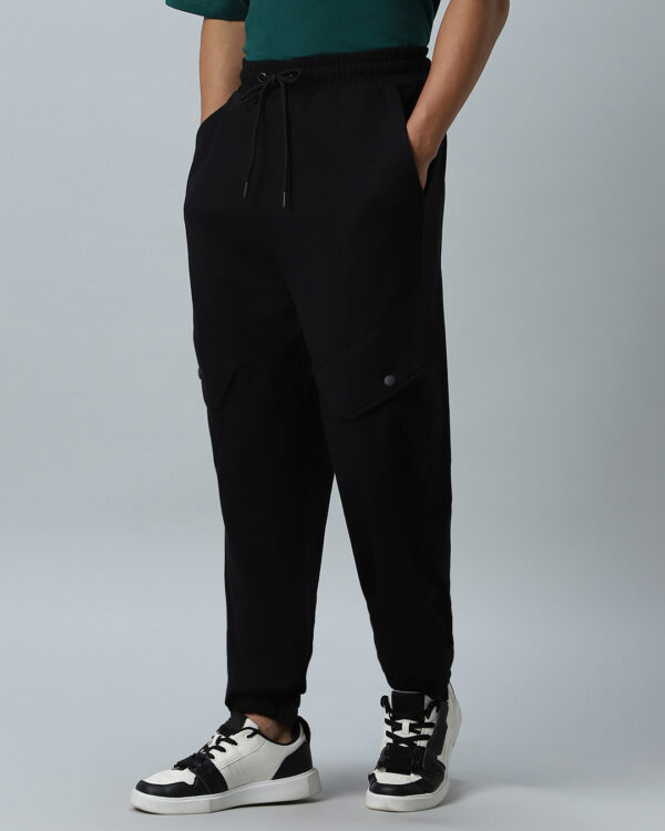 Men's Black Super Loose Fit Cargo Joggers