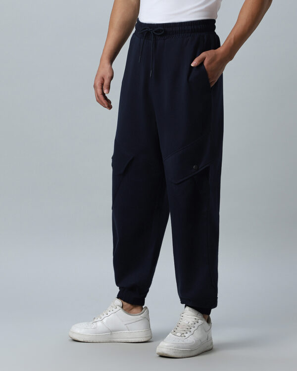Blue Oversized Cargo Joggers