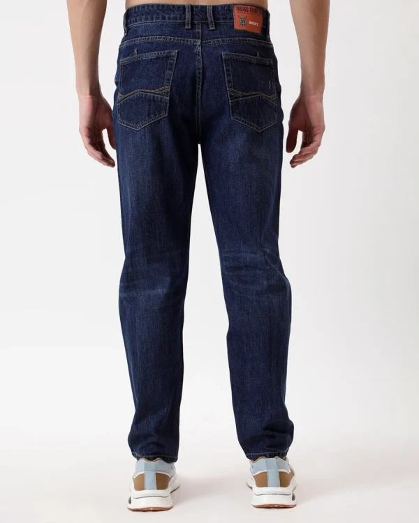 INDIGO TRIBE'S Men's Dark Blue Washed Jeans - Image 2