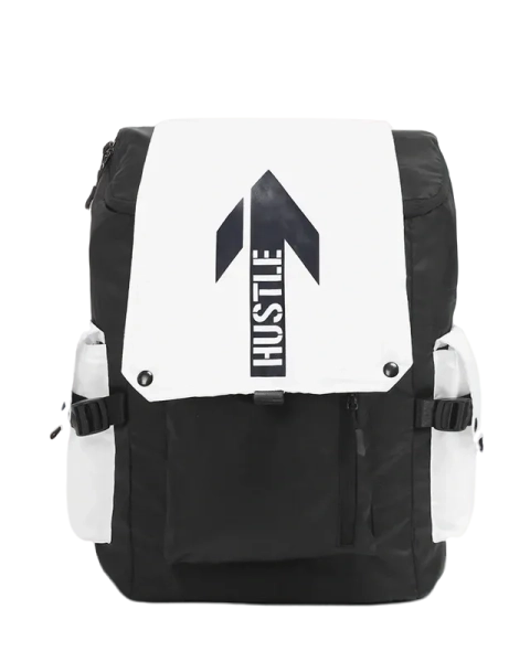 Black Hustle Printed Backpack